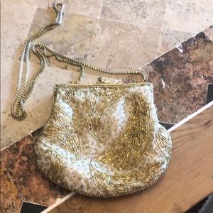 Gold sequin party purse gently used